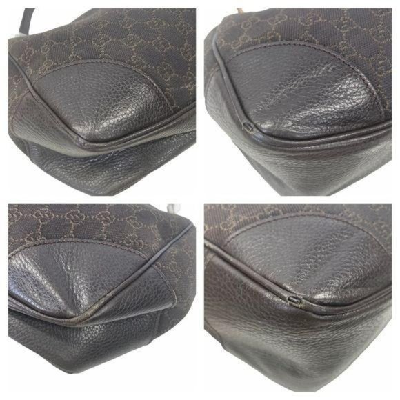 Authentic Gucci Shoulder Bag Brown Canvas Used GG Vintage Handbag - Picture 4 of 13